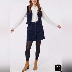 BDG Blue A-Line Corduroy Mini Skirt Casual